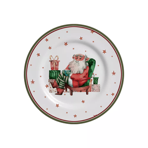 Prato Sobremesa Alleanza Cerâmica Father Christmas - 21cm
