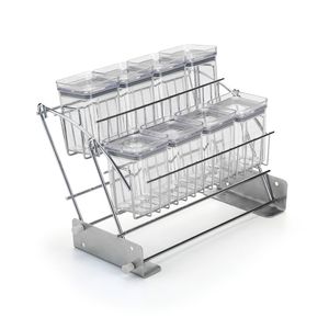 Conjunto 8 Potes Hermético Arthi para Temperos com Suporte - 186ml