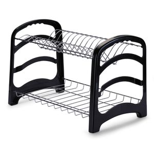 Escorredor de Louça Arthi Supreme Duplo - Preto/Prata