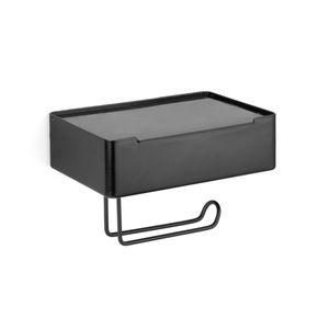 Suporte 3x1 Arthi Papel Higiênico/Lenço/Celular Dupla Face - Preto