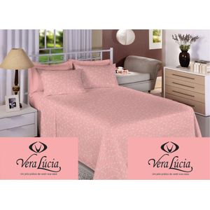 Jogo de Cama Casal Vera Lúcia 100% Algodão 150 Fios - 4 Peças *SORTIDO*