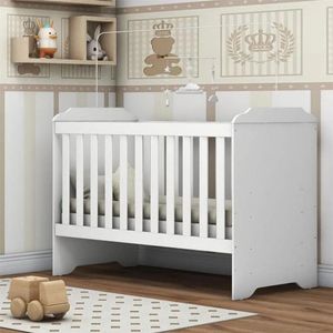 Berço 3 em 1 Carolina Baby Mini Cama Mel - Branco Brilho