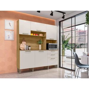 Armário de Cozinha Kits Paraná Ferrara - Freijó/Soft