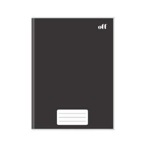 Caderno Brochura 3B Capa Dura 1/4 Preto Off - 96 Folhas