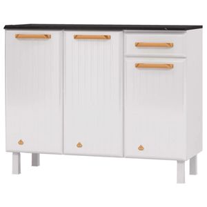 Balcão de Cozinha Telasul Diamante com Tampo - Branco