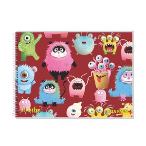 Caderno Espiral 3B Capa Dura Cartografia Monster - 80 Folhas *SORTIDO*