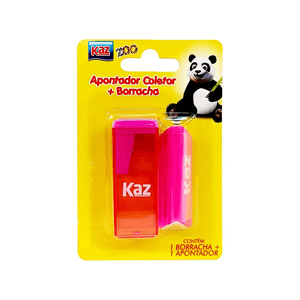 Apontador Coletor com Borracha Kaz - KZ922672 *SORTIDO*