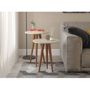 Conjunto de Mesa Patrimar Slim Canto/Lateral - Off White