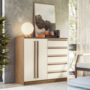 Cômoda Santos Andirá Málaga Gold - Jatobá/Areia
