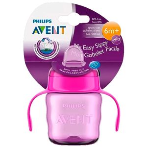 Copo Transição Philips Avent Bico Silicone 6 meses + Rosa