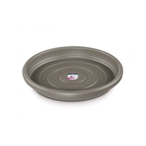 Prato para Vaso Atlas Redondo Cinza - 22cm