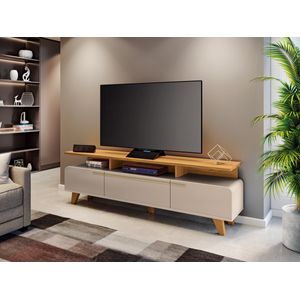 Bancada Hb Moveis Essenza - Off White/Cinamomo