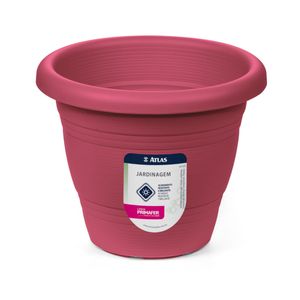 Vaso Atlas para Jardim Redondo Plástico Bordô - 13cm