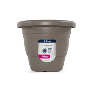 Vaso Atlas para Jardim Redondo Plástico Cinza - 17cm