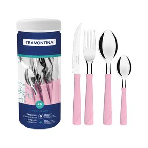 Faqueiro Tramontina New Kolor Rosa - 24 Peças
