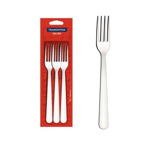 Conjunto de Garfos Tramontina Malibu Aço Inox - 3 Peças