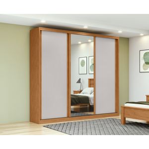 Guarda-Roupa Lopas Forma 3 Portas - Amêndoa Clean/Off White