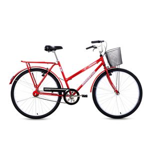 Bicicleta Houston Onix VB Aro 26 com Cesta - Vermelha