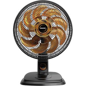 Ventilador de Mesa/Parede Mallory 40cm Egeo Preto/Dourado - 127V