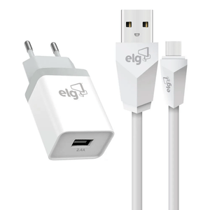 Kit Carregador ELG com Cabo Usb Tipo-C - KTC10WC