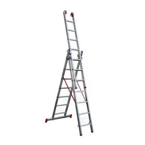 Escada Extensiva Botafogo de Alumínio Tripla - 9x3 Degraus