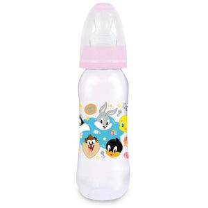 Mamadeira BabyGo com 2 Bicos Looney Tunes Rosa - 240ml