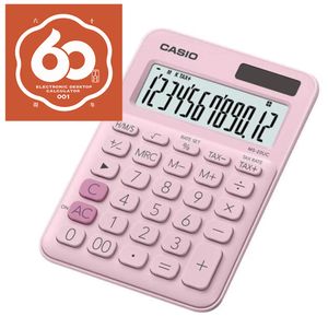 Calculadora Casio de Mesa 12 Dig Ms-20uc-Bk-W-D - Rosa Claro