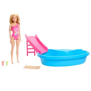 Boneca Barbie Conjunto Piscina Glam com Maiô Rosa