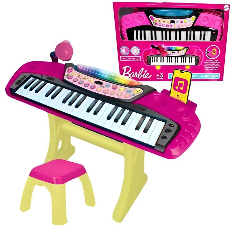 teclado-musical-fun-barbie-com-microfone-e-banquinho-1