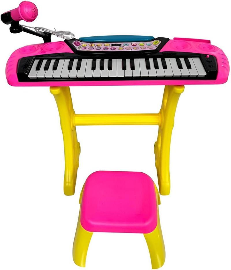 teclado-musical-fun-barbie-com-microfone-e-banquinho-3